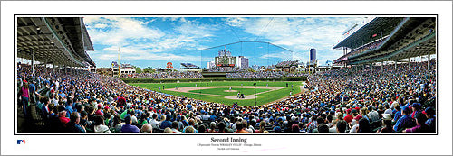 Chicago Cubs Wrigley Field "Second Inning" Gameday Panoramic Poster Print - Everlasting Images