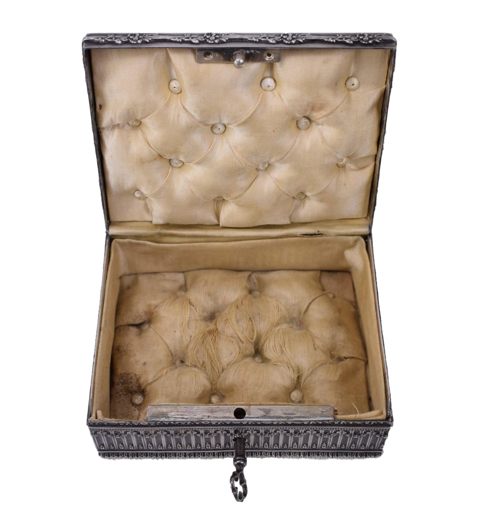 Etched Silver Jewelry Box - Charmantiques