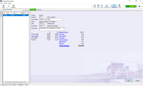 attended weighing scale ticket software