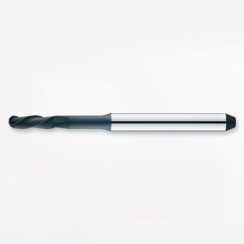 2Flute Dia-Coat Ball End Bur for Zirc (1mm)