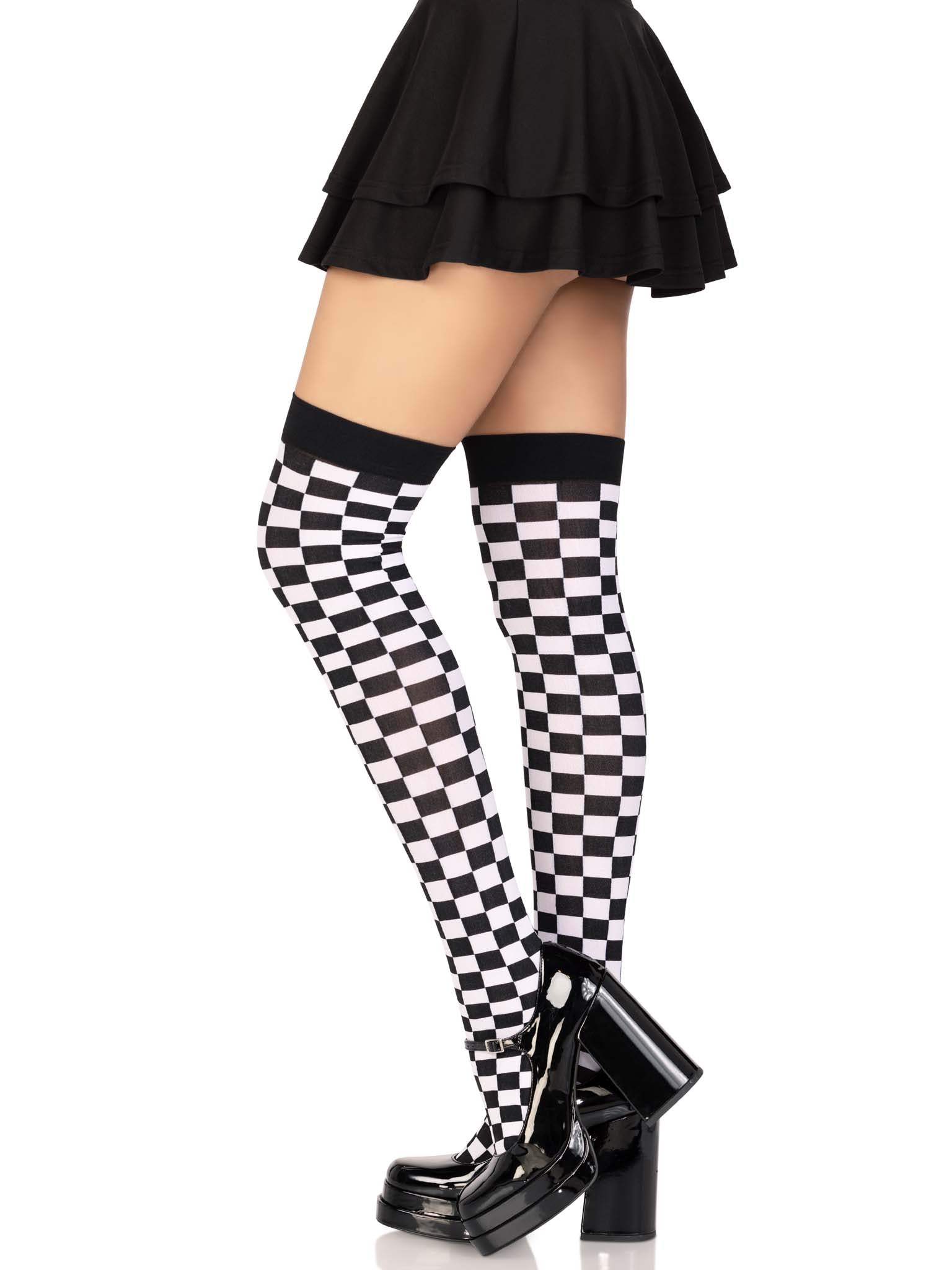 Checkerboard Thigh High Stockings Womens Socks Leg Avenue