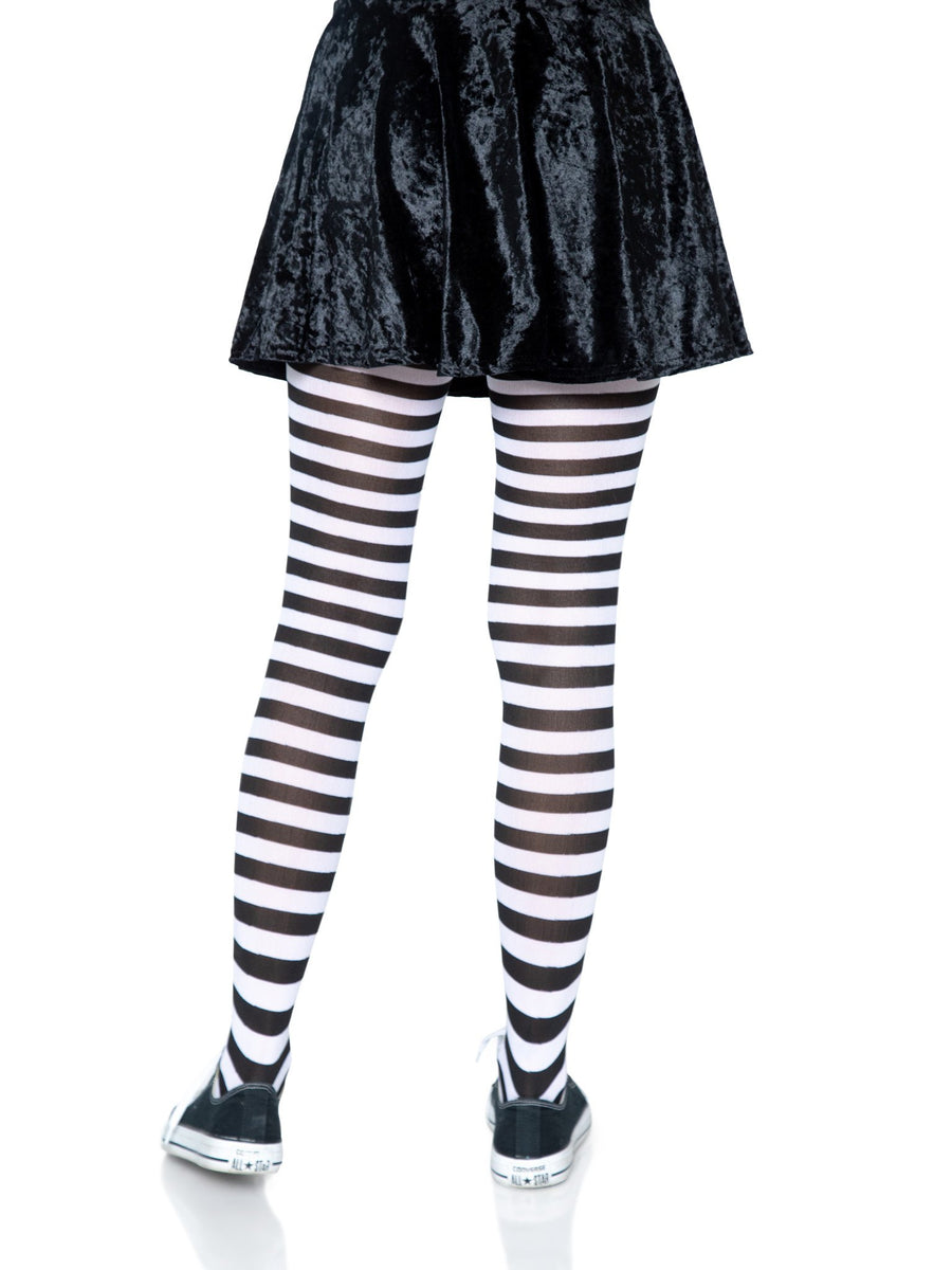 Nylon Striped Tights Womens Pantyhose Hosiery Leg Avenue