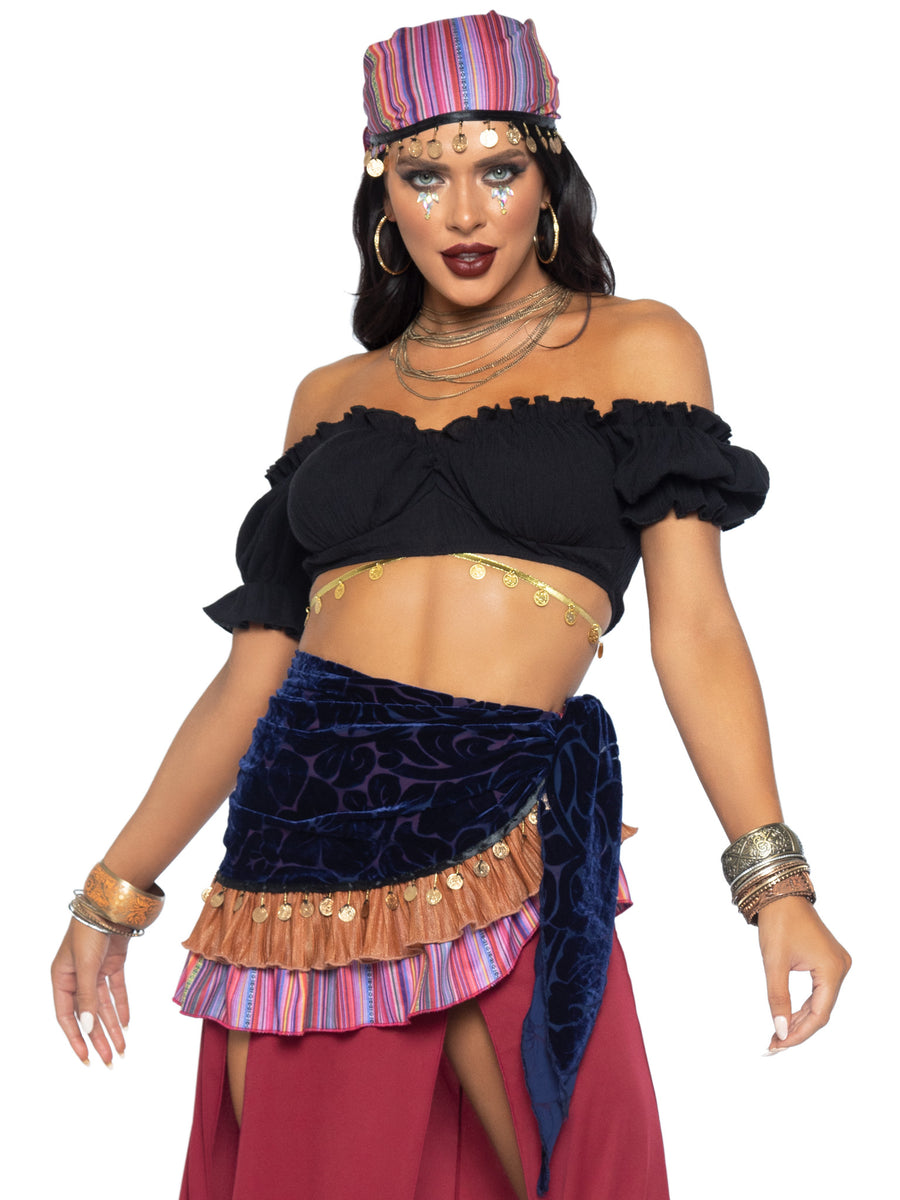 Crystal Ball Gypsy Costume Leg Avenue 83671 Size S/M and M/L Adult 3 Piece