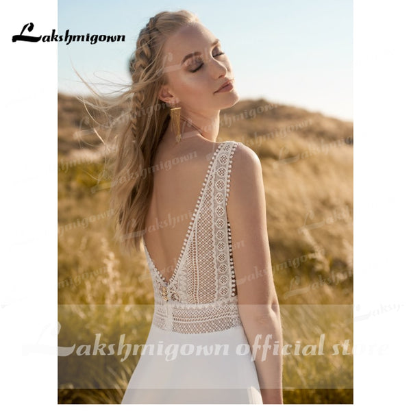 Simple Beach Wedding Dress Lace Robe Mariage 2021 Chic Boho Bridal Rec Roycebridal Official Store 1750