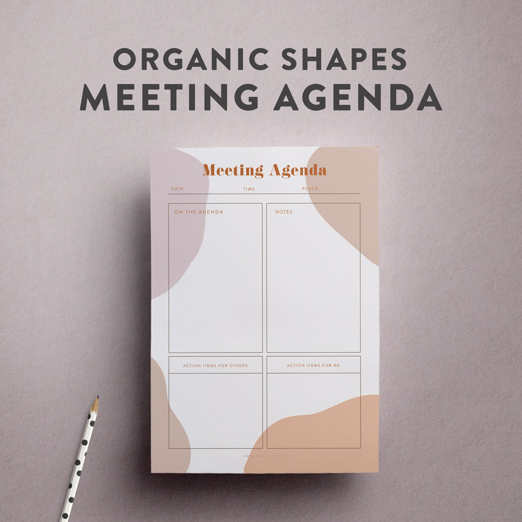 Printable Meeting Agenda Template – Clementine Creative
