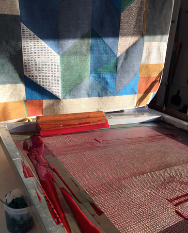 Jane Keith - screen printing in process