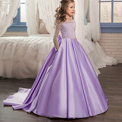 flower girl dresses in purple