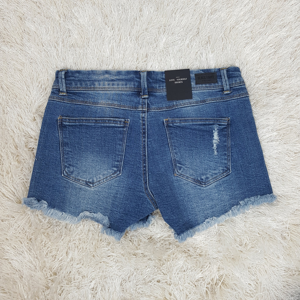 black label jean shorts