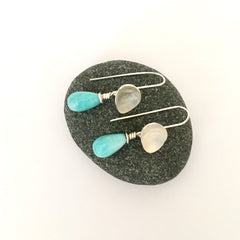 Amazonite removable gemstone pippin earrings by Michele Wyckoff Smith on www.wyckoffsmith.com