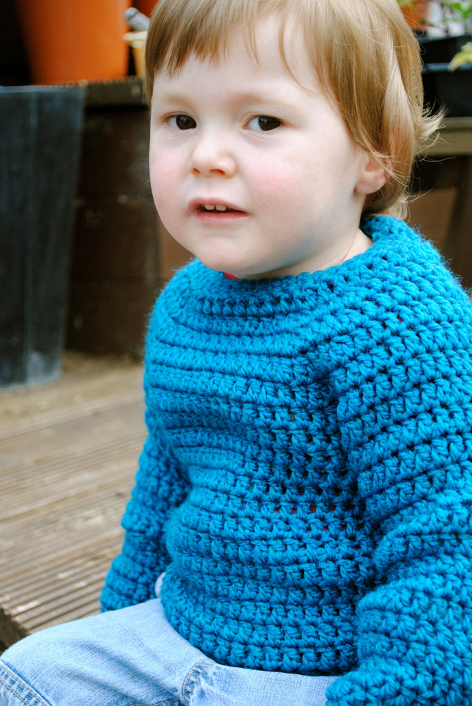 Crochet Pattern - Child's Raglan Sweater – Vicki Brown Designs