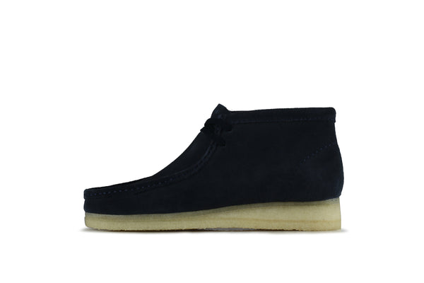 blue leather wallabees