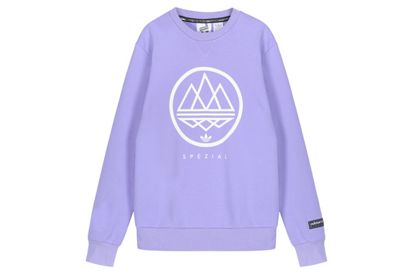 adidas mod trefoil crew sweat purple