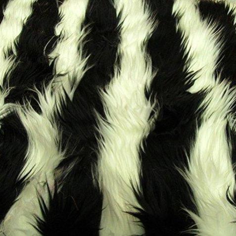 Faux Fur Striped Shaggy Long Pile