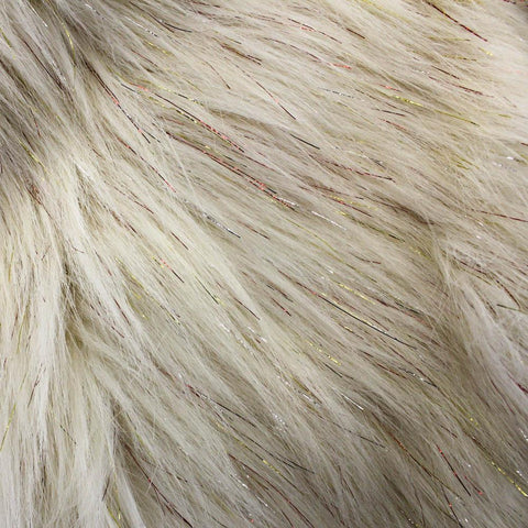 Faux Fake Fur Solid Shiny Glitter Long Pile Fabric
