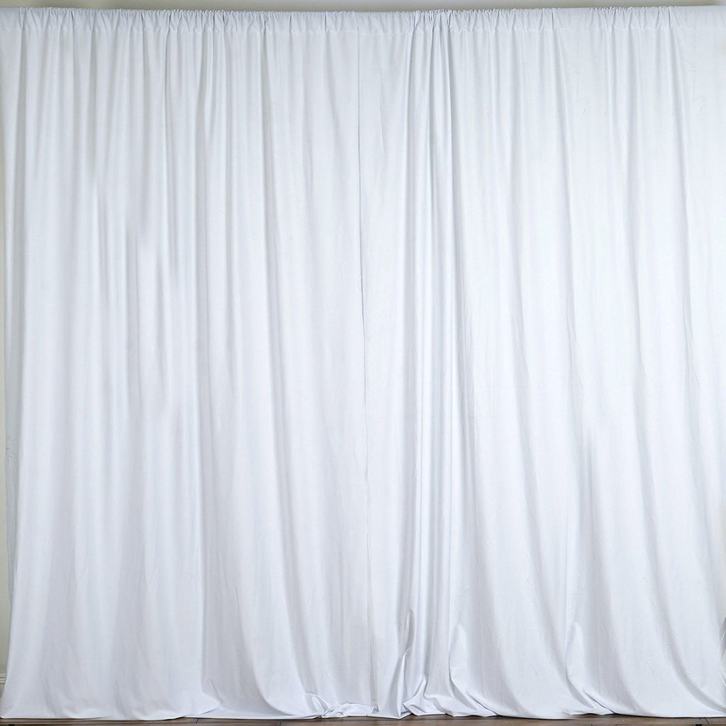 10 Ft X 10 Ft White Polyester Backdrop Drapes Curtains 2 Panels 5x10