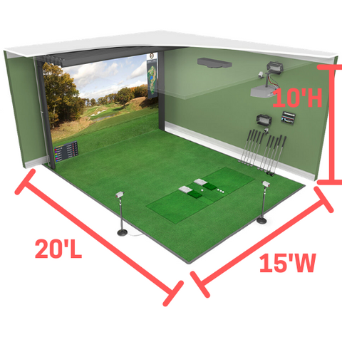 hd golf simulator size and space requirements