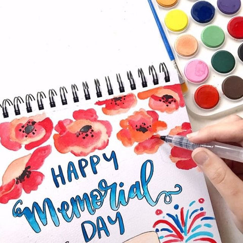 painting flowers with the Kassa watercolor set