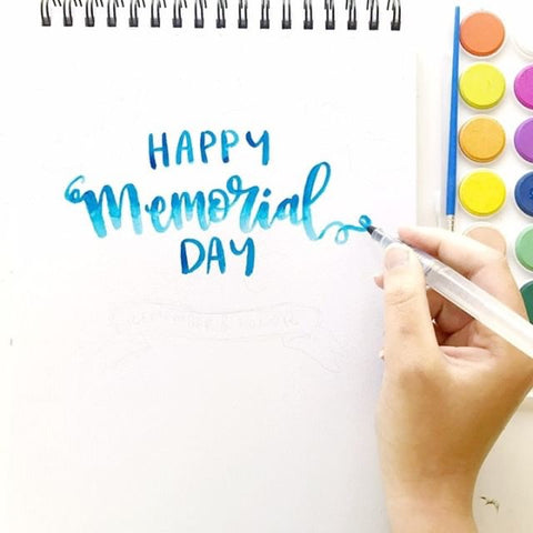 blue memorial day lettering with kassa