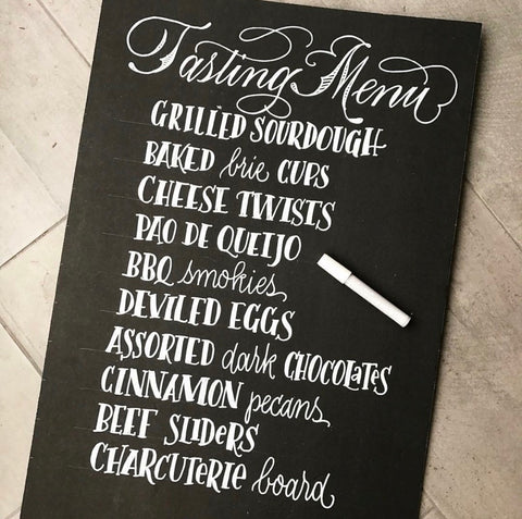 chalkboard menu designed with liquid chalk markers