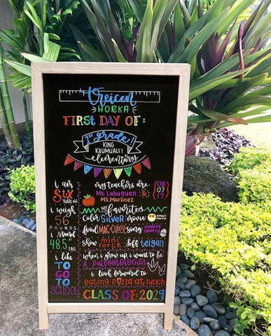chalkboard sign for back to school with kassa chalk markers