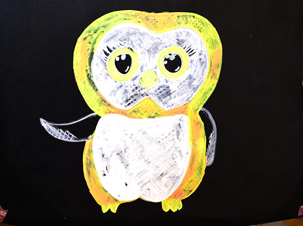 Owl chalk marker illustration