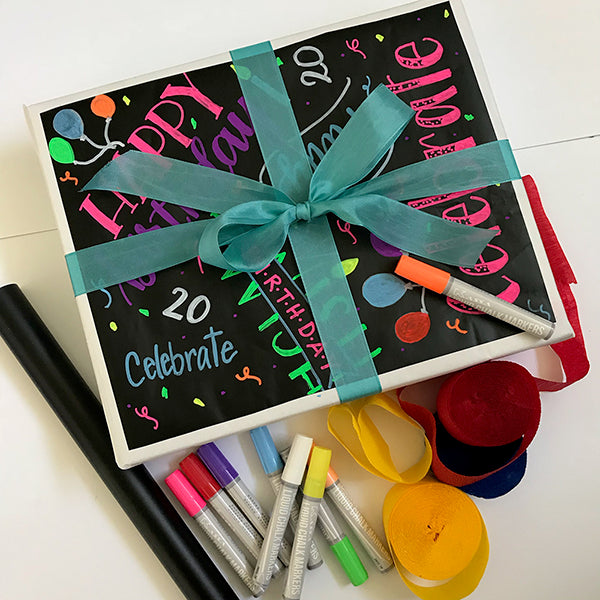 custom gift wrap diy gifts kassa chalkboard chalk markers