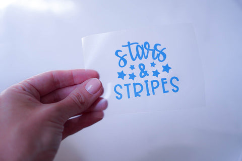 stars & stripes kassa blue vinyl design on transfer tape