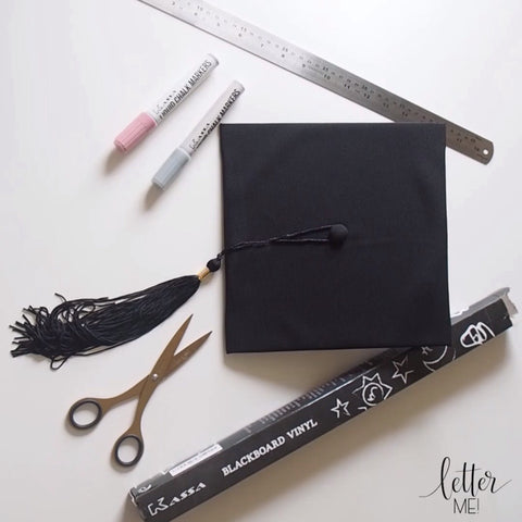 graduation cap rose gold chalk marker silver blackboard vinyl chalkboard paper sticker