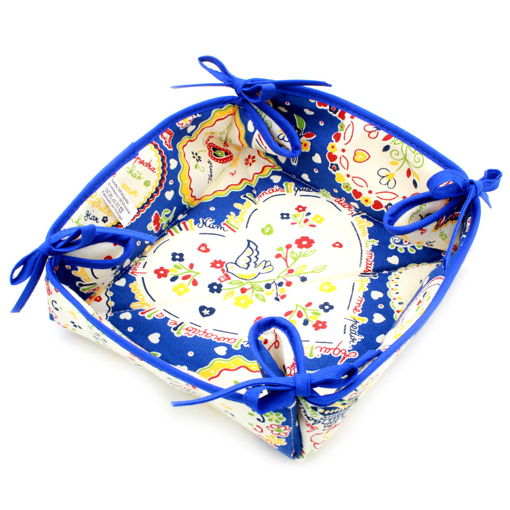 100% Cotton Bread Basket Made in Portugal Various Colors 