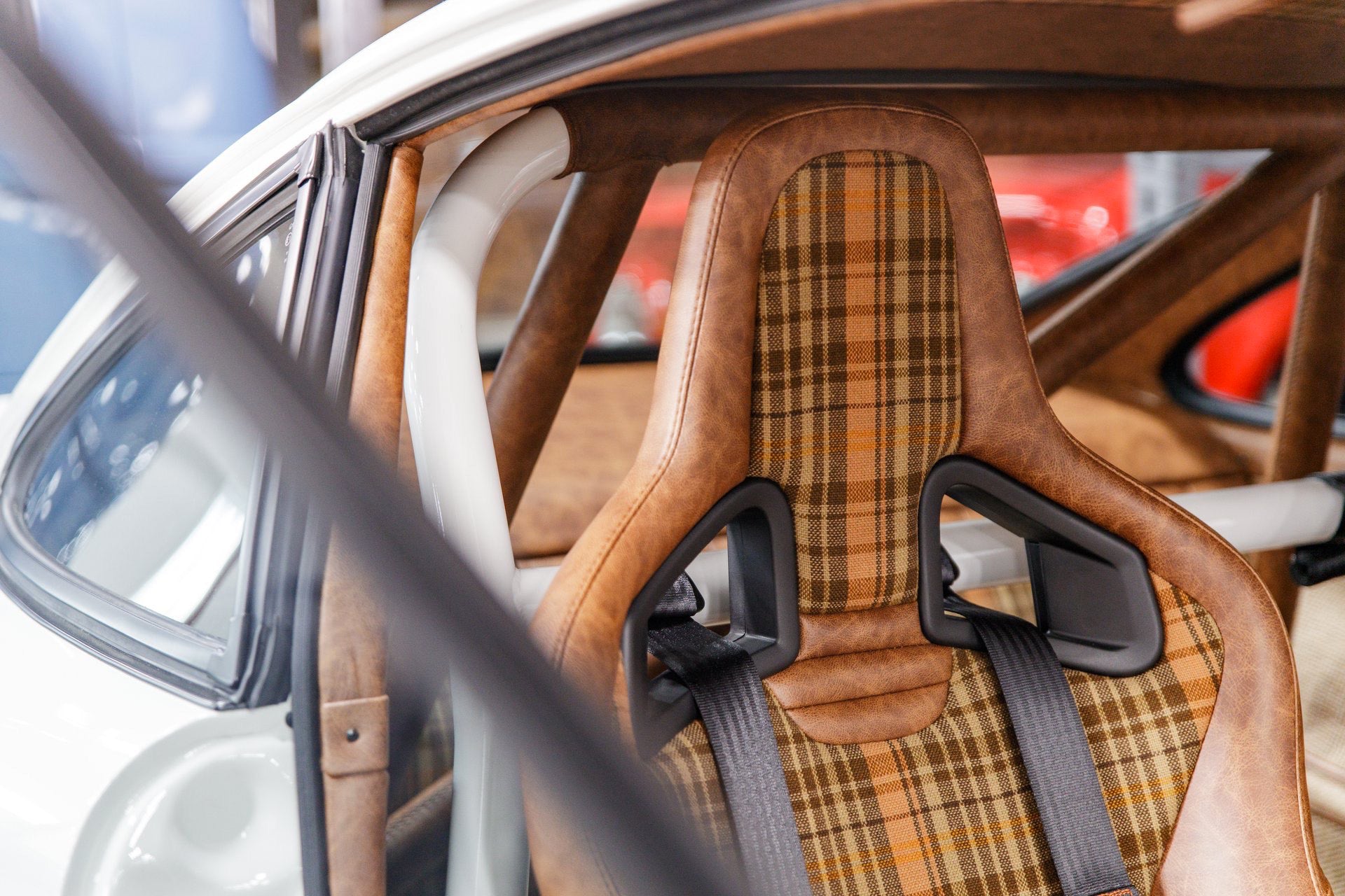 Porsche Karo Madras Plaid Tartan Seat Fabric sold by the yard