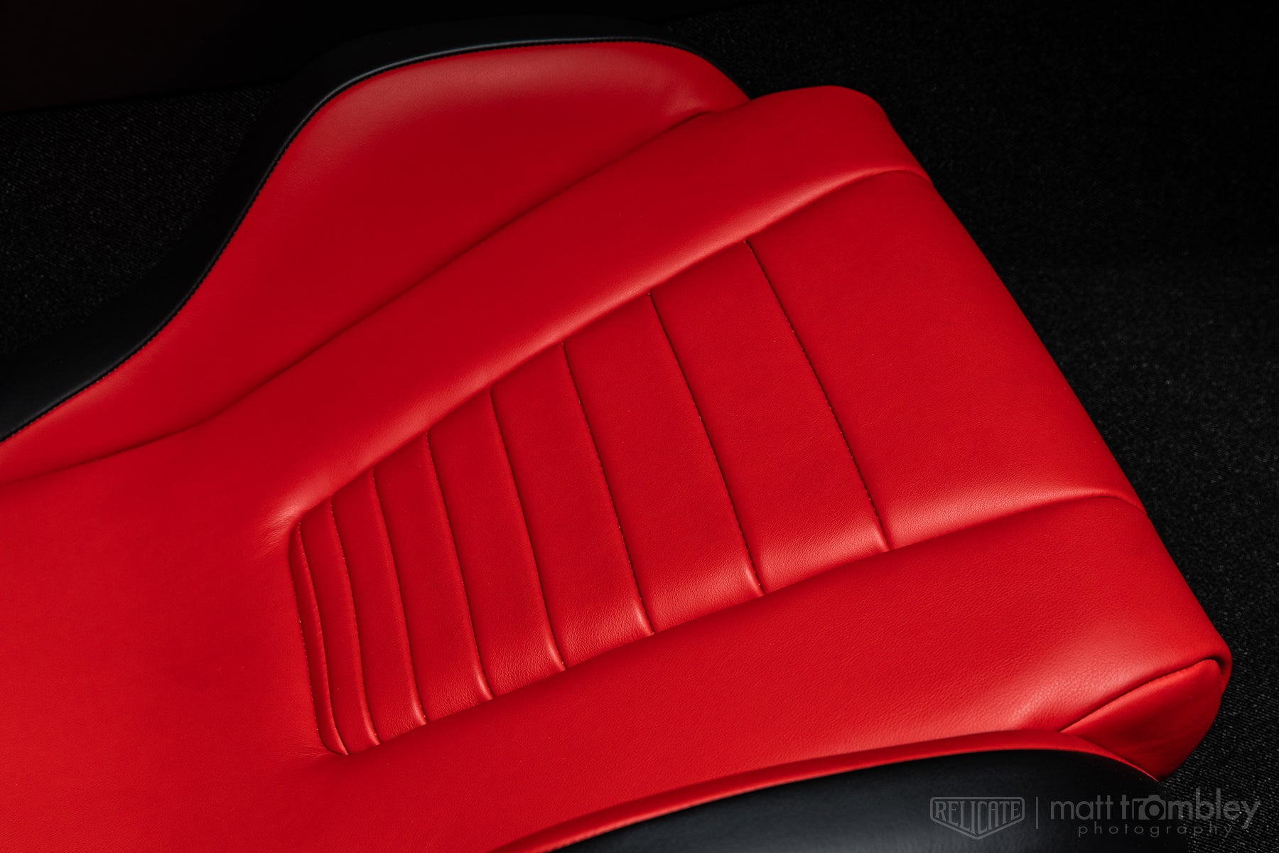 1968 Chevrolet Camaro Relicate Leather Napali Rosso custom interior recaro seats