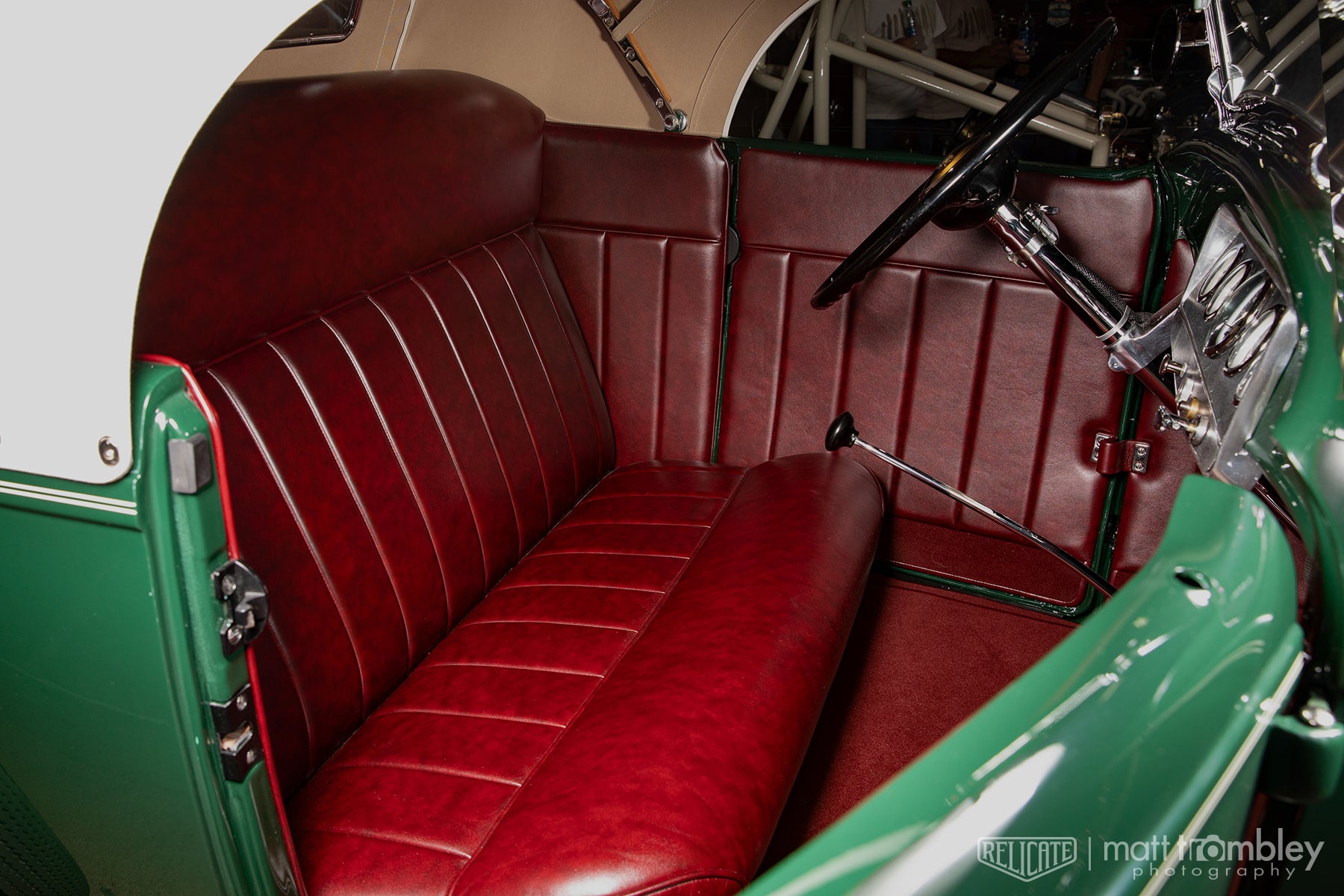 1932 Ford Roadster Nostalgia Ranch Relicate Antiqued Oxblood Leather Interior