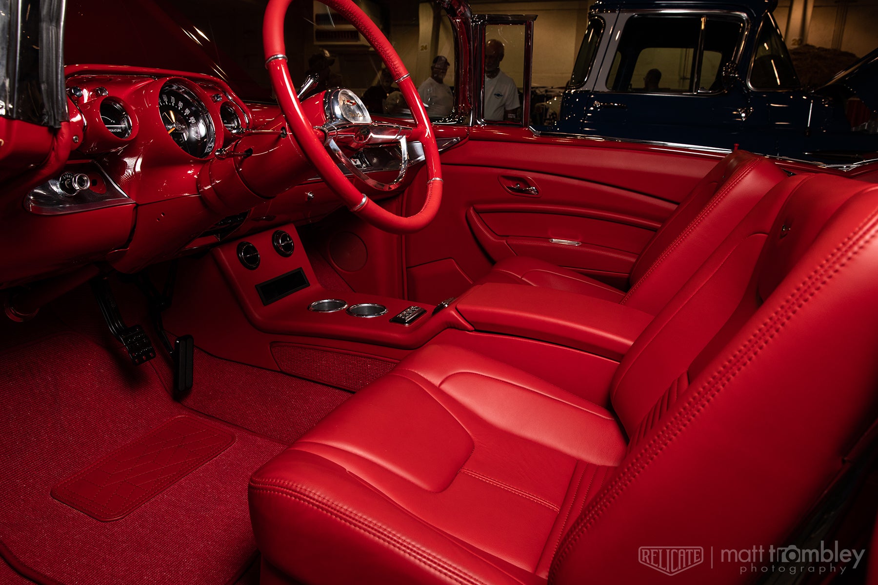 1957 Chevrolet Belair Convertible with Relicate Napali Cherry Leather