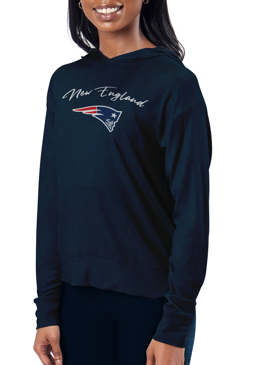 Women's Antigua Navy New England Patriots Victory Full-Zip Hoodie