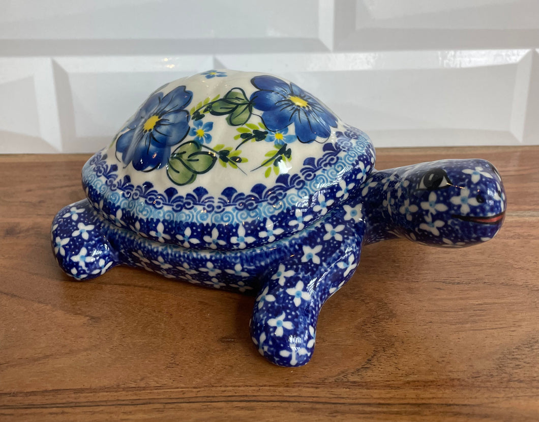 Kalich Blue Flower Turtle Box