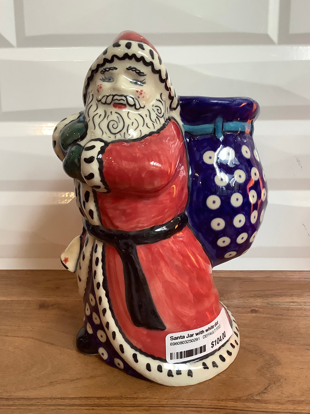 Santa Jar with white dot