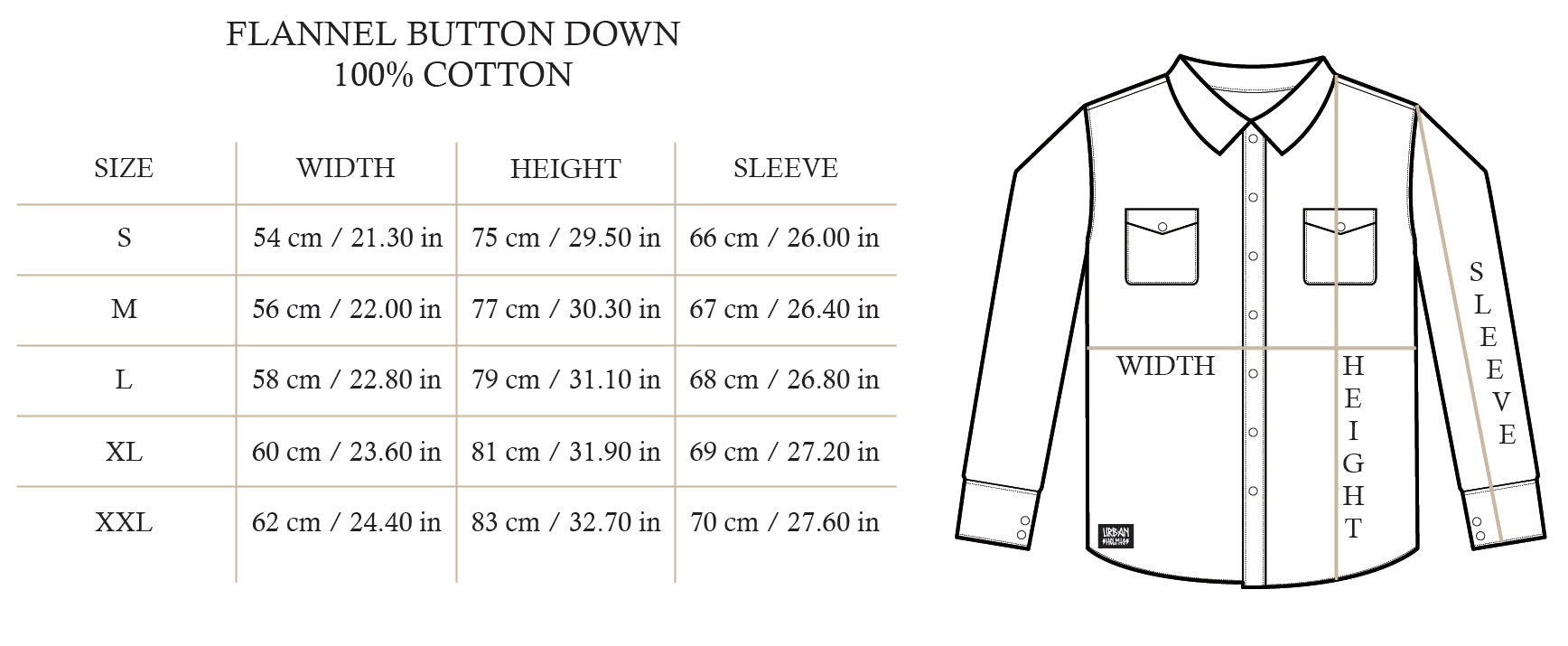 flannel-size-guide