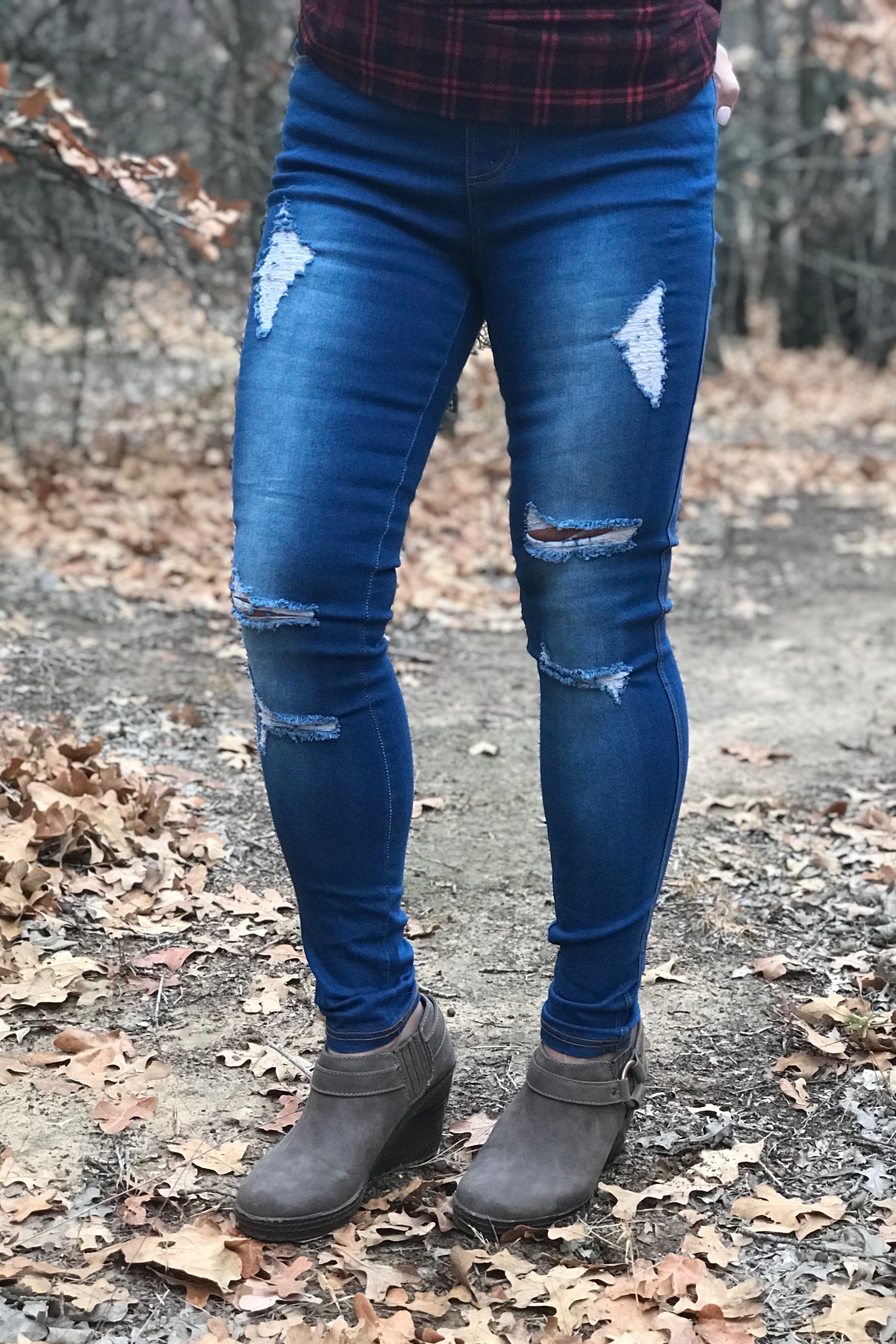 Best Distressed Jeggings, Light Blue