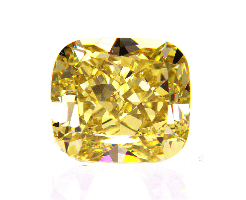 3 CT Fancy Intense Yellow Color Natural Loose Diamond GIA Certified Cushion  Cut