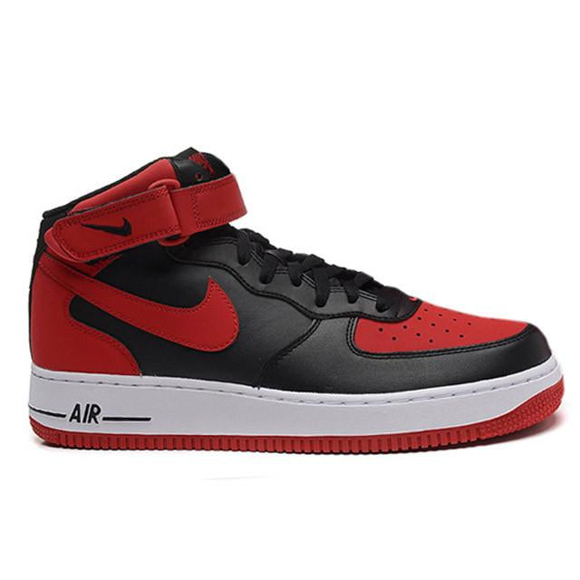 red and black high top air force ones