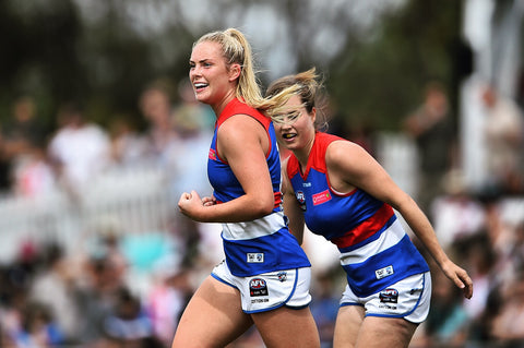 Aisling-McCarhty-celebrates-a-goal-for-the-Western-Bulldogs