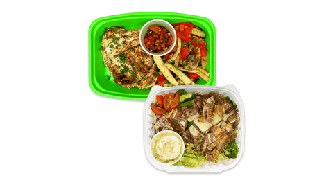 Example of diet meal plans in delivery containers