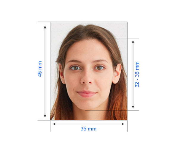 Russian visa photo size requirement 35x45mm and head size is between 32-36mm