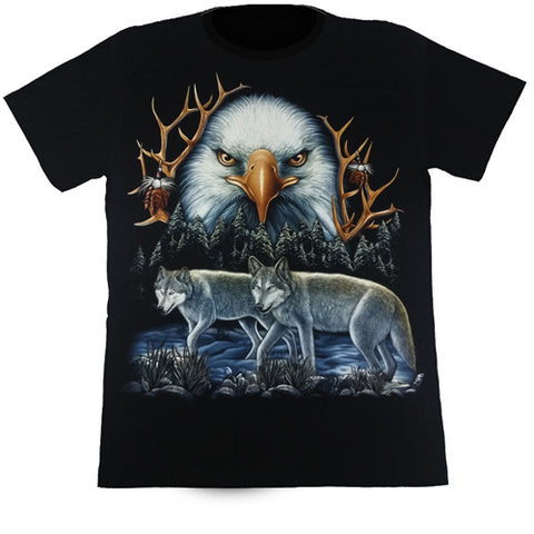 Eagle & Wolves Black T Shirt