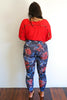 Embroidered Roses High Waist Basic Womens Activewear Legging