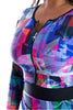 Diamond Geo Long Sleeve Zip Up One Piece