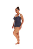 Navy & White Dots Retro Skirted One Piece Womens Swimsuit