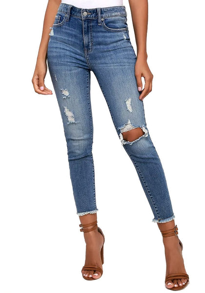 women's skinny ripped jeans