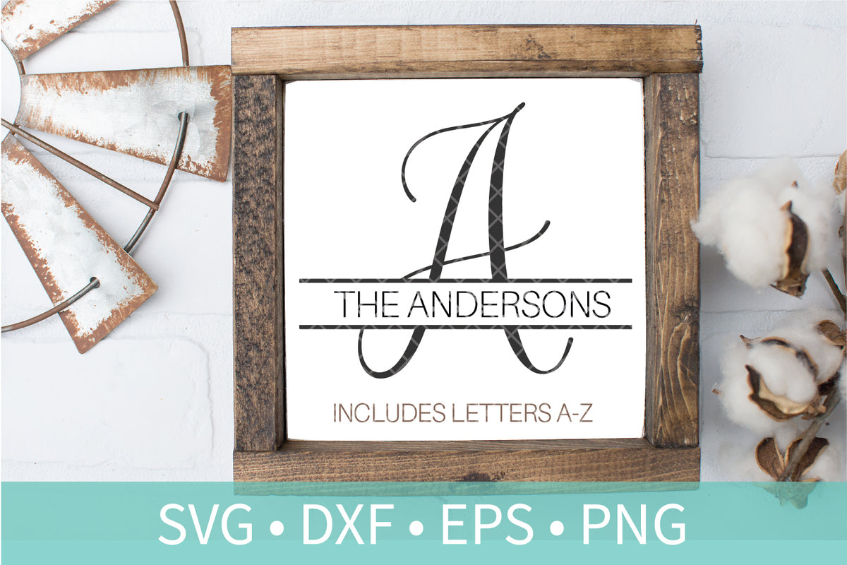 Split Script Monogram Letters SVG DXF PNG Cutting File Stencil – Taylor