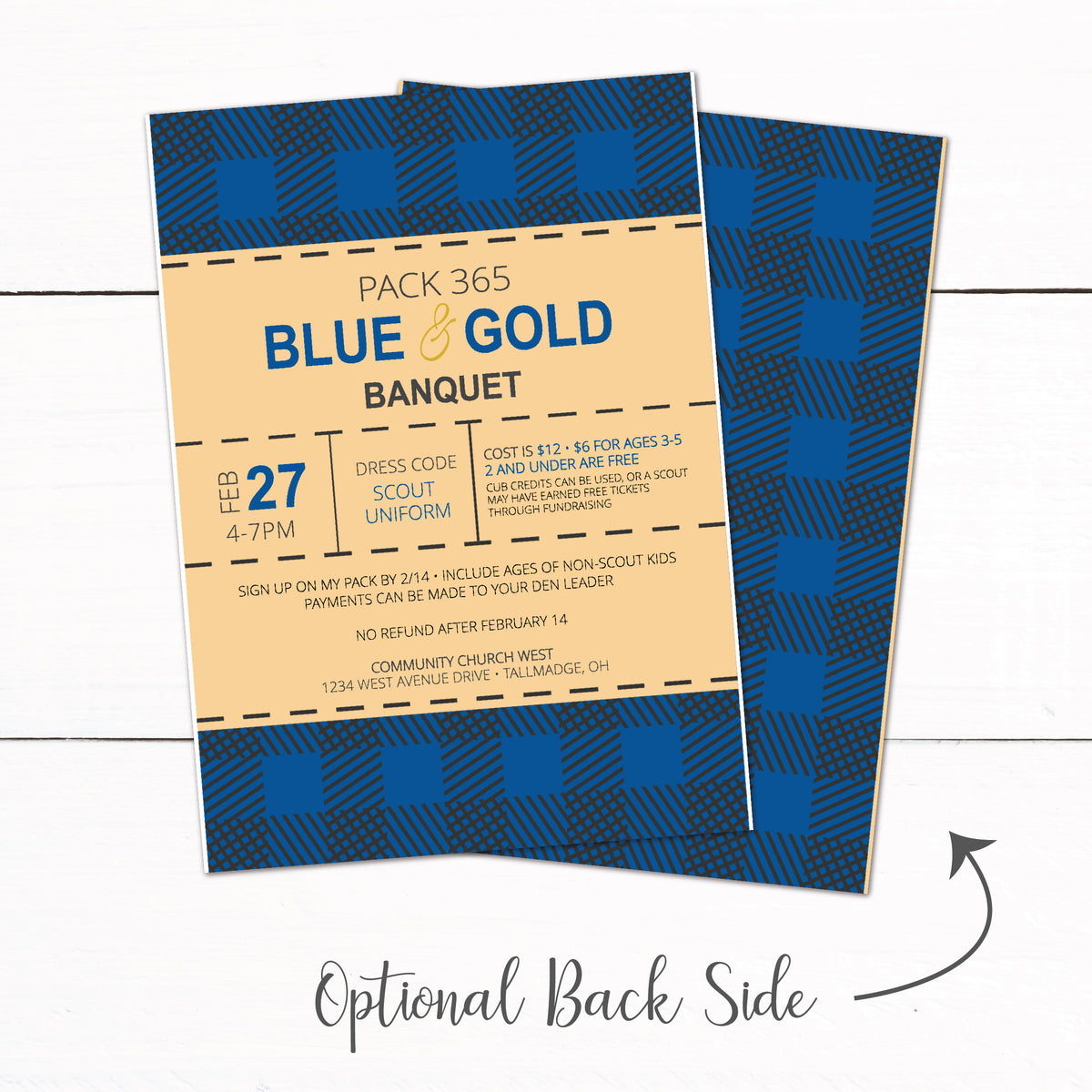 Cub Scout Blue And Gold Banquet Winter Campout Invitation Taylor George Designs